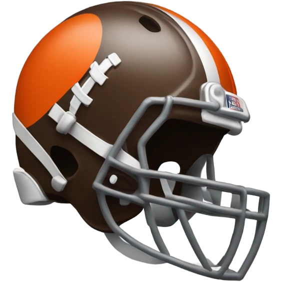 Cleveland Browns helmet with Super Bowl trophy emoji