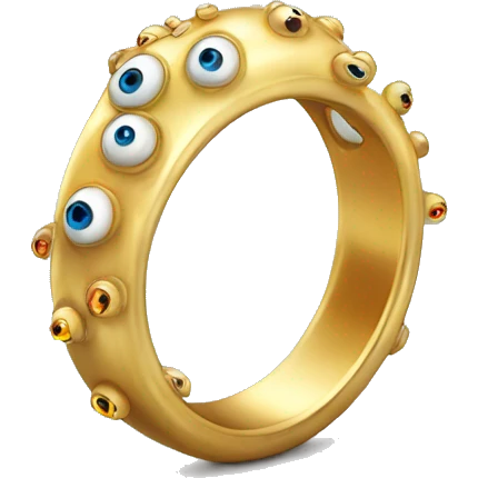 very thin gold ring studded with eyeballs emoji