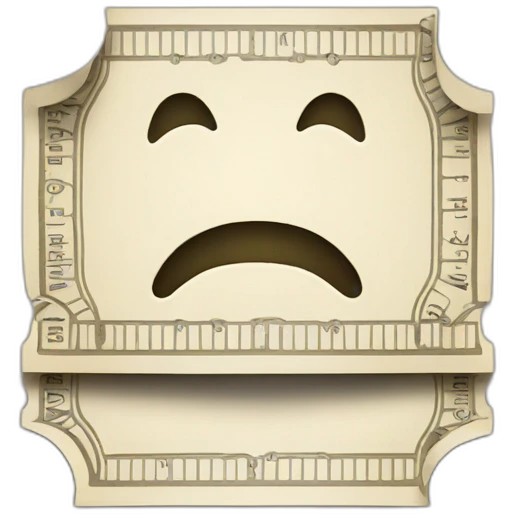 Smiling concert ticket emoji