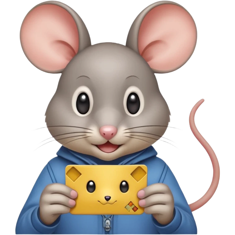 Mouse opening Pokémon cards emoji