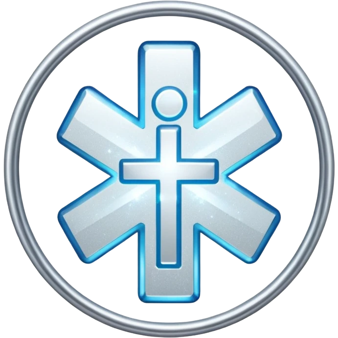 glitter white symbol of hospital emoji