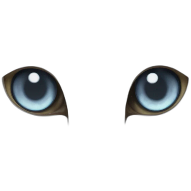 white cat with heterchromia eyes and gray spot on head emoji