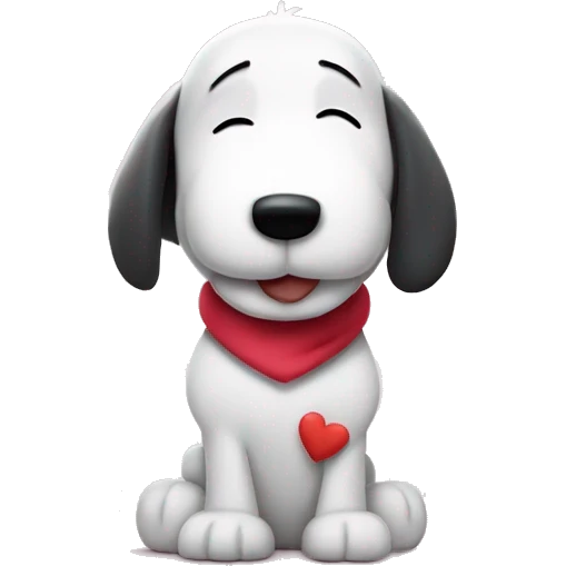 snoopy with hearts emoji