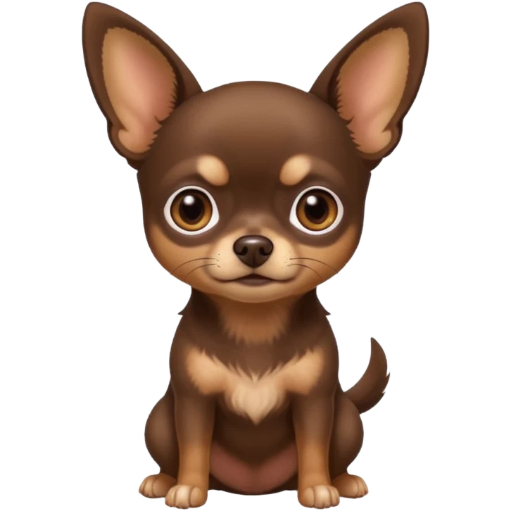 Dark Brown chihuahua  emoji