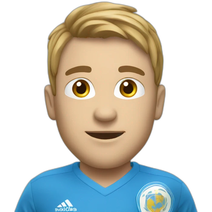 Un supporter de foot avec une écharpe bleu emoji