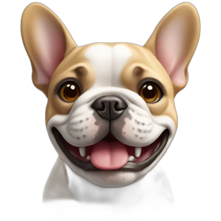 French bulldog smiling face emoji
