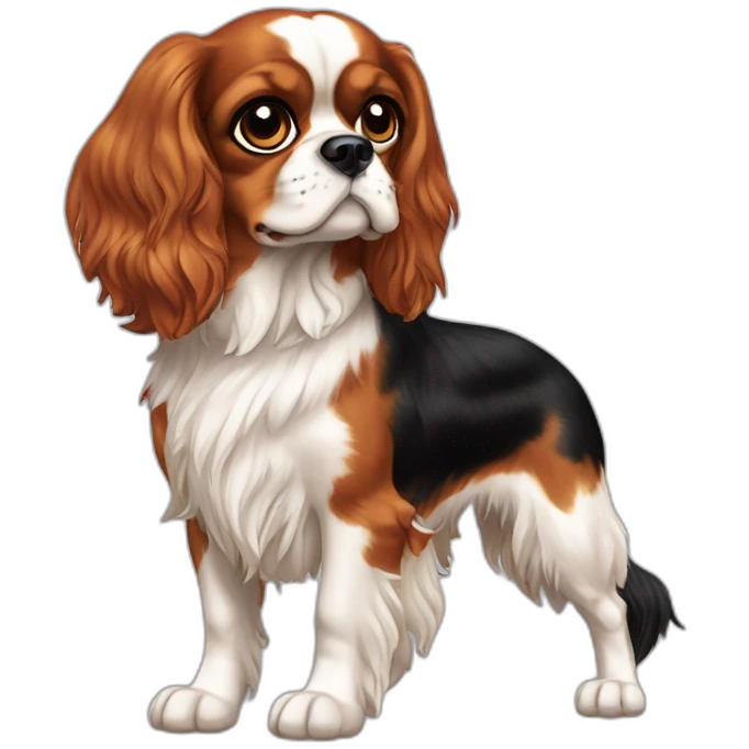 dog Cavalier King Charles Spaniel full height emoji