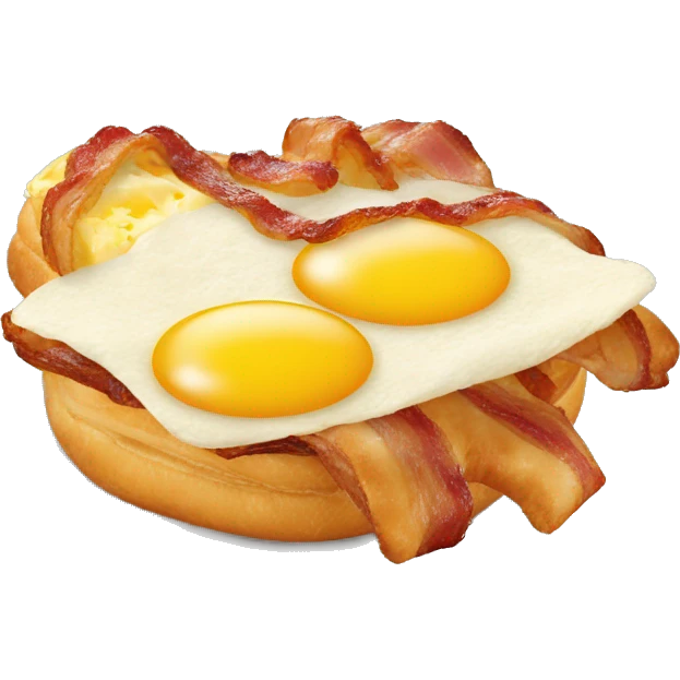 Bacon, egg, and cheese on a French croissant emoji
