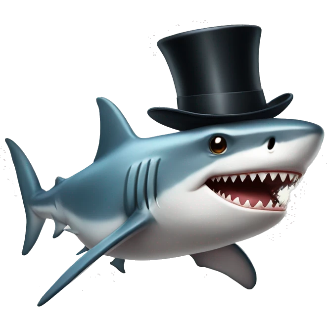 Shark with top hat  emoji