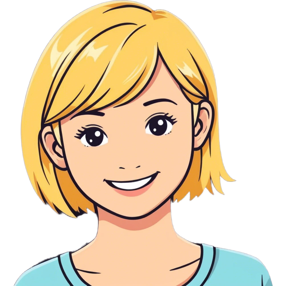smiling girl with blonde hair emoji