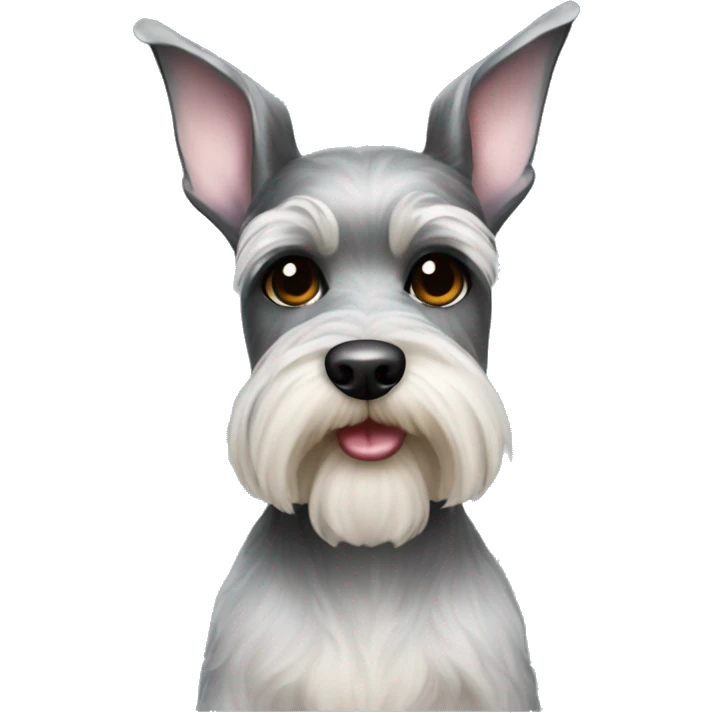 Salt and pepper girl miniature Schnauzer dog  emoji