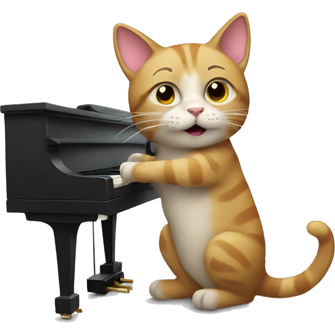cat playing piano emoji