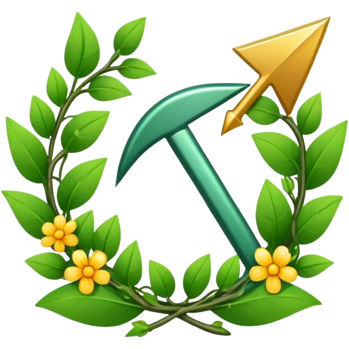 downward arrow surrounded by plants emoji