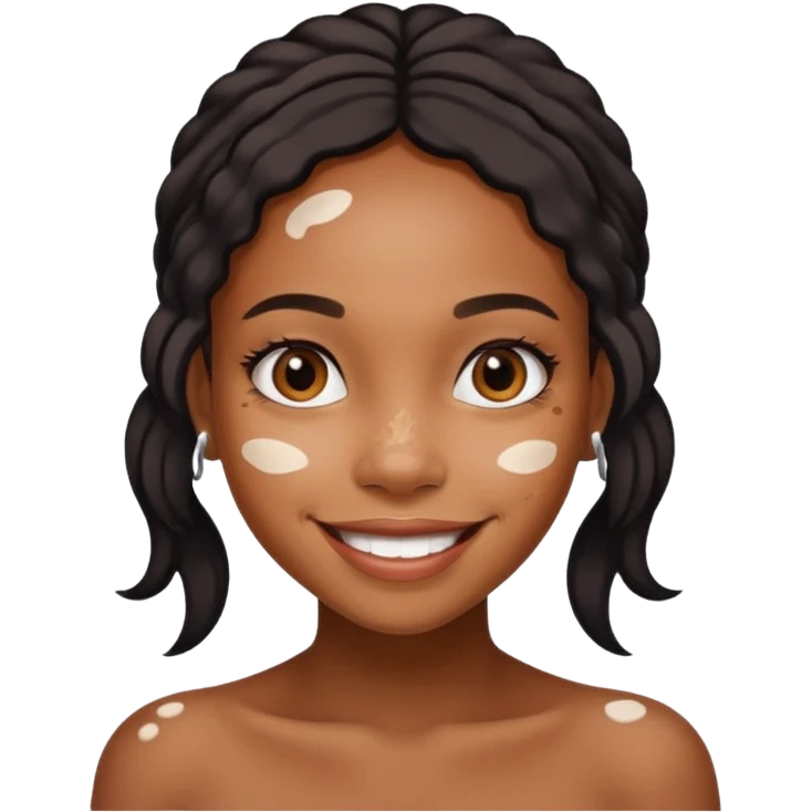 emoji of a black girls with vitiligo emoji
