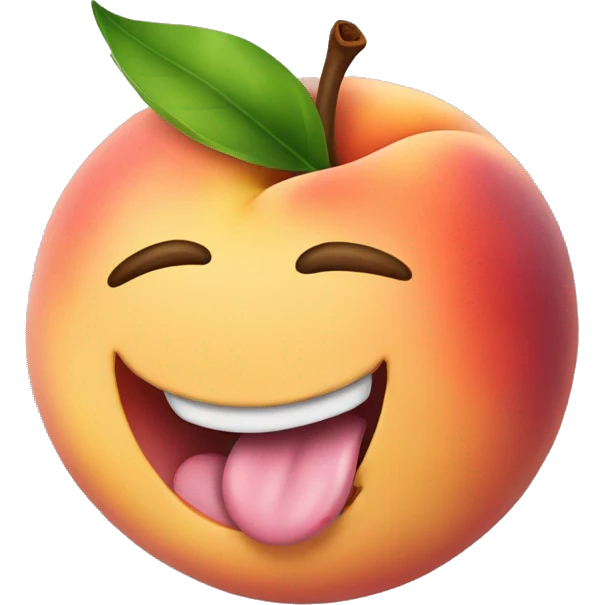 Peach and tongue emoji