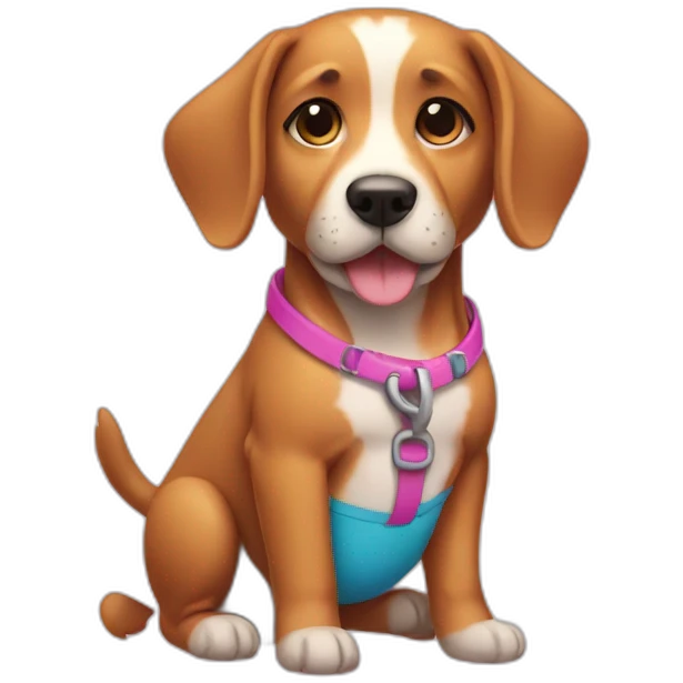 Dog wearing bikini emoji
