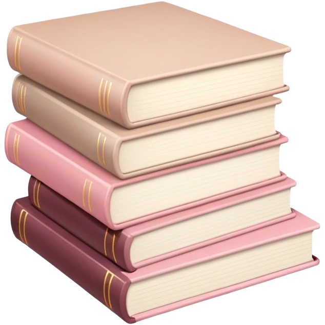 aesthetic book stack beige and light pink emoji