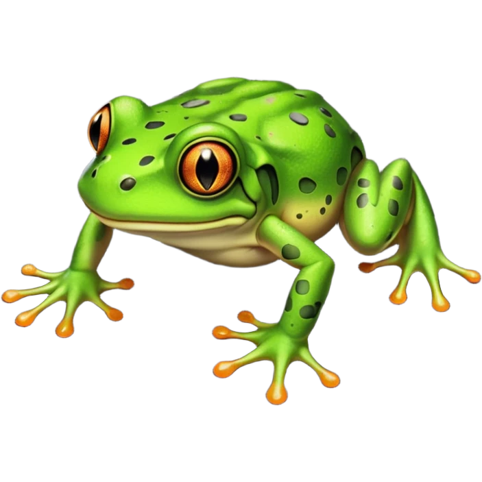 A frog walking on the asphalt emoji