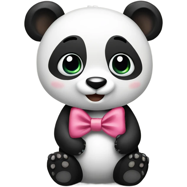 Panda bear with a bow emoji