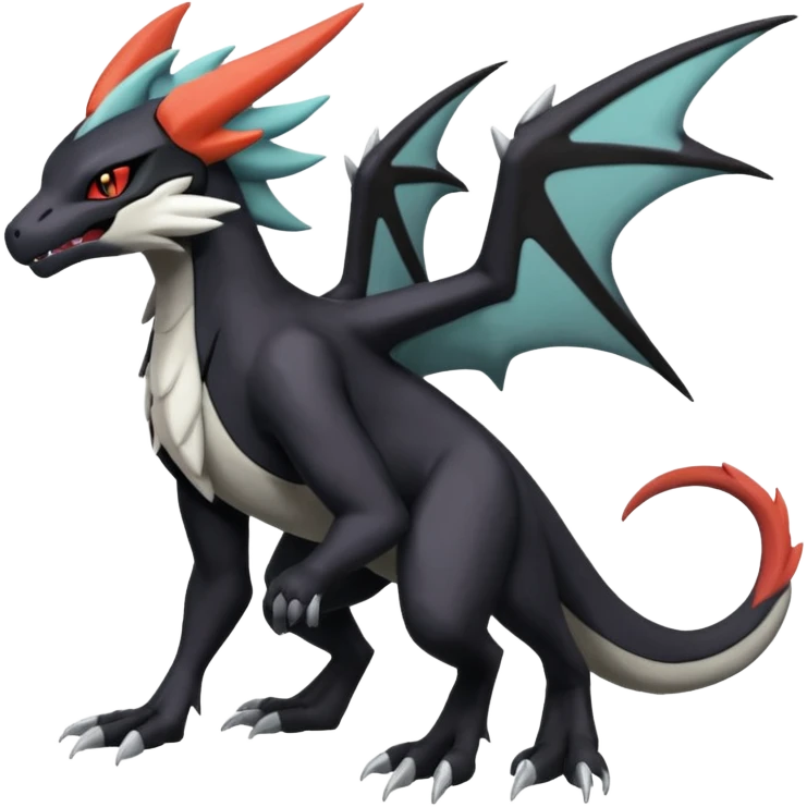 Salandit-Noivern-Mightyena-Silvally-Fakémon-hybrid-creature (full body)  emoji