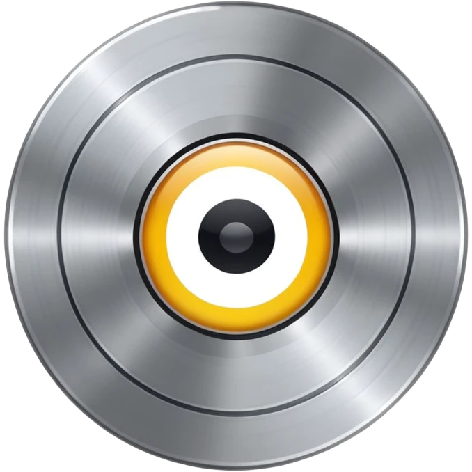 platinum vinyl record with a white middle emoji
