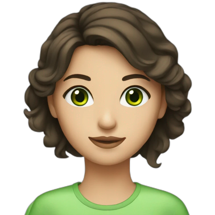 green eyes brunette emoji