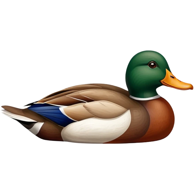 Wooden decoy duck mallard laying down emoji