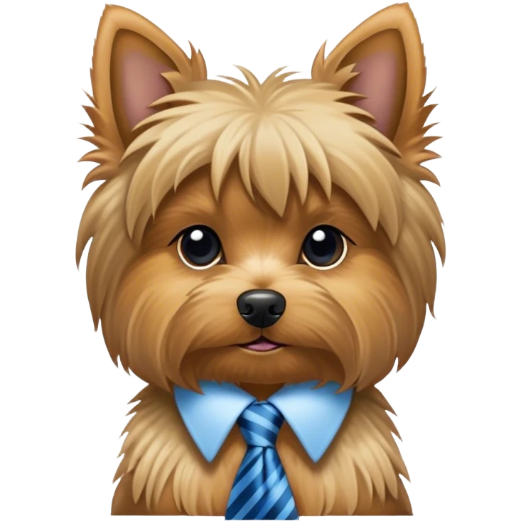 Yorkie with tie emoji
