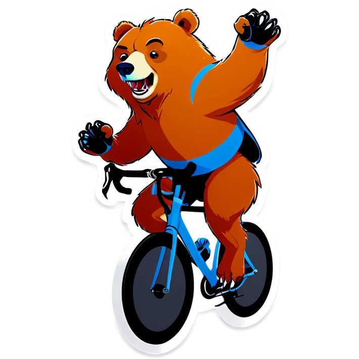 Bear with claws out on a peloton  emoji