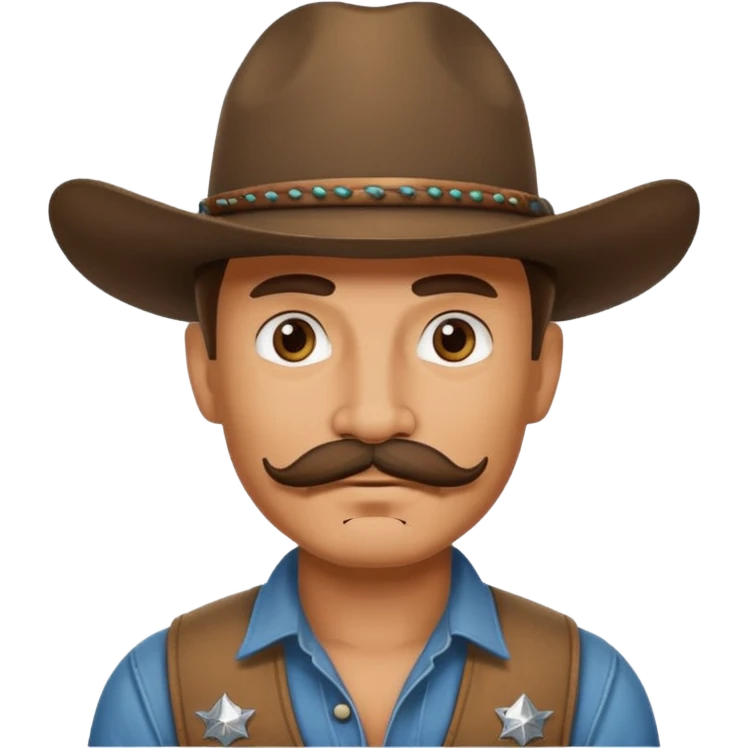tattooed and mustached cowboys emoji