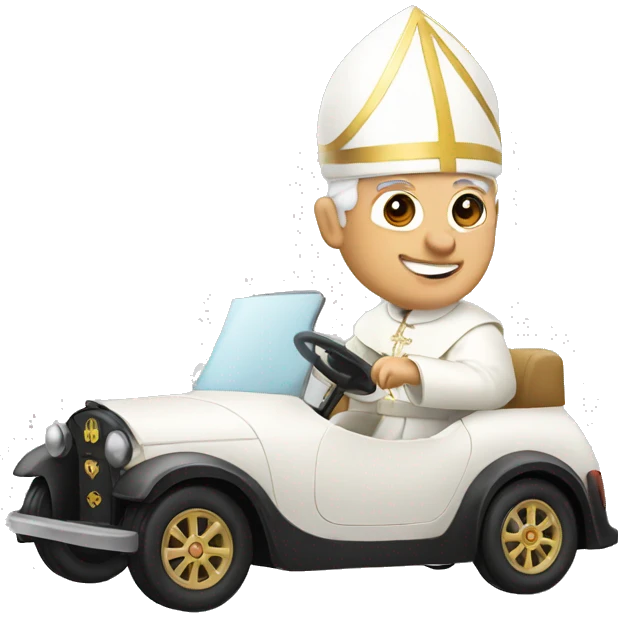 pope driving car emoji