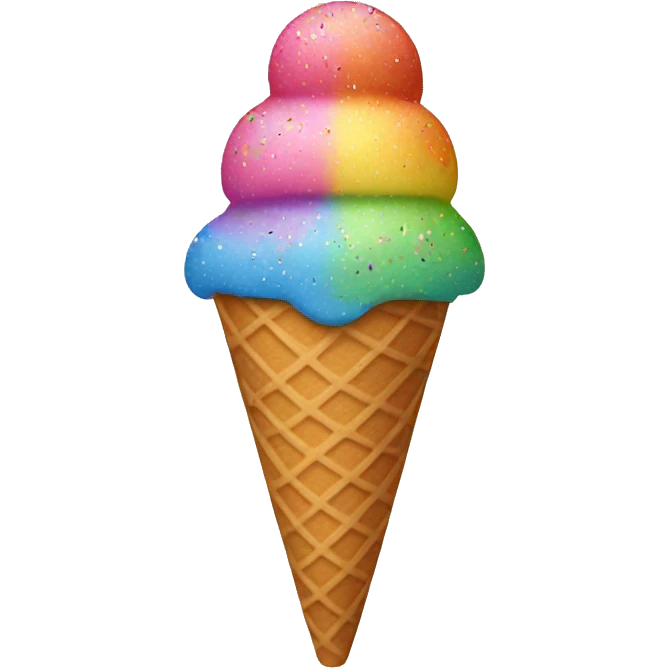 A ice cream with rainbow sprinkles  emoji