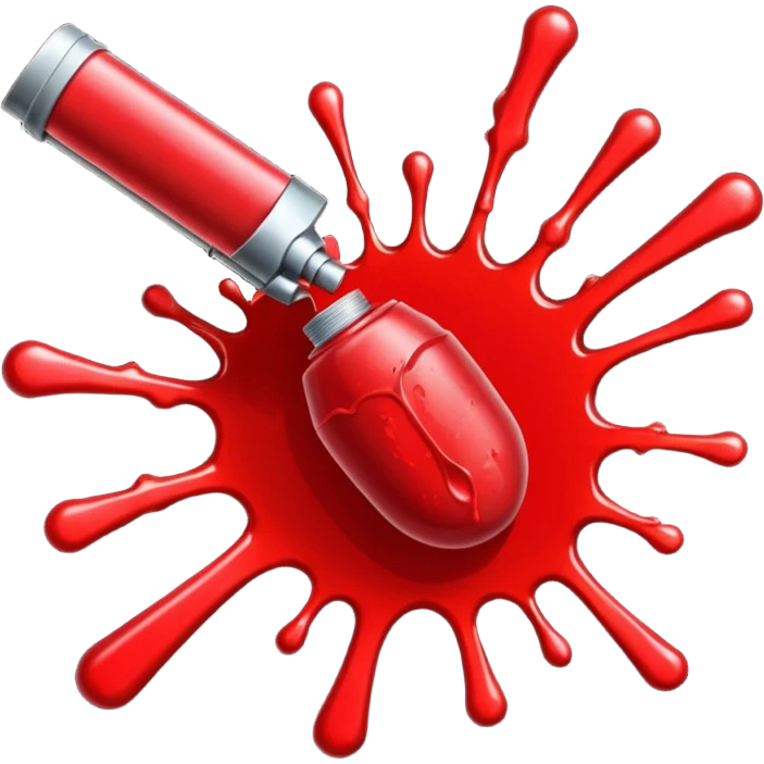 gunshots with red blood around emoji