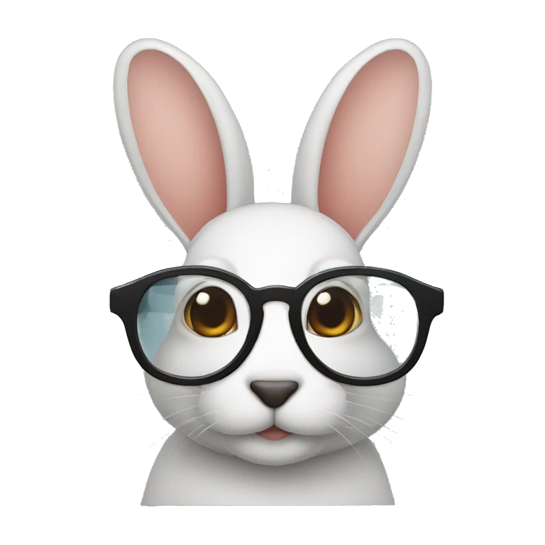 Conejo negro  con lentes  emoji