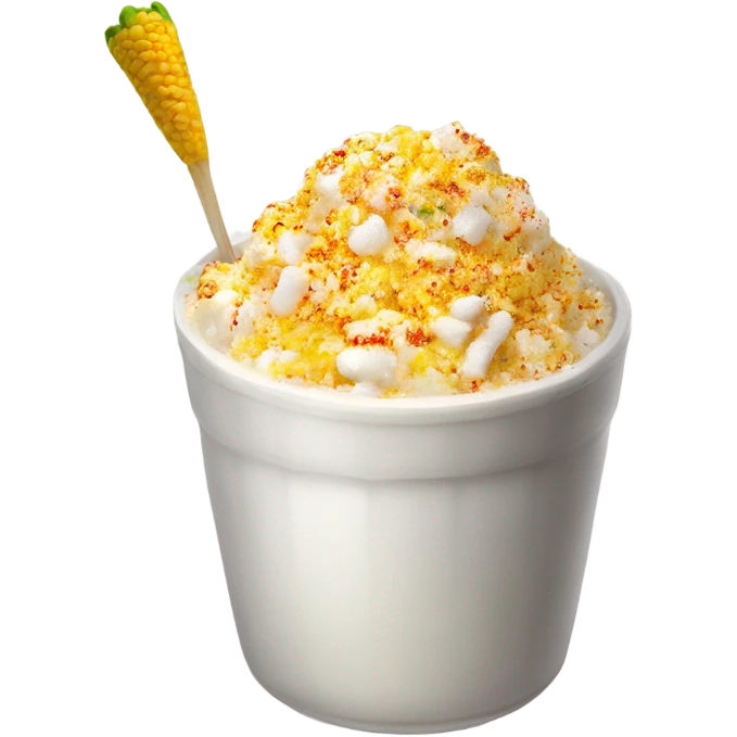 Elote en vaso con mayonesa and sprinkle chili powder  emoji