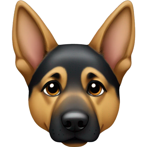 german shepherd dog but its ears are facing down emoji