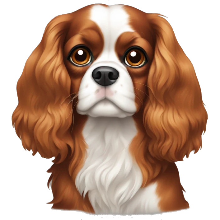 multi-colored cavalier king charles spaniel emoji