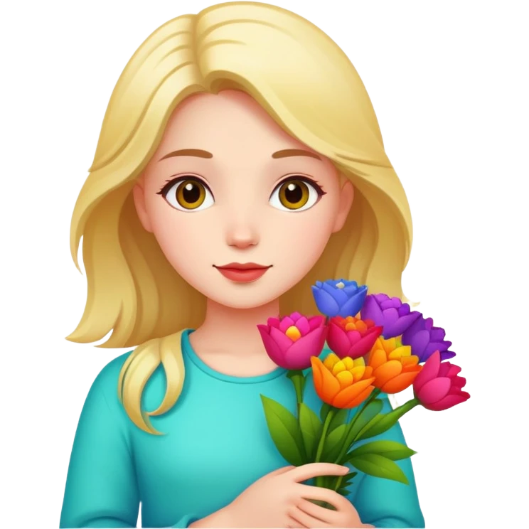 Girl with flowers  emoji