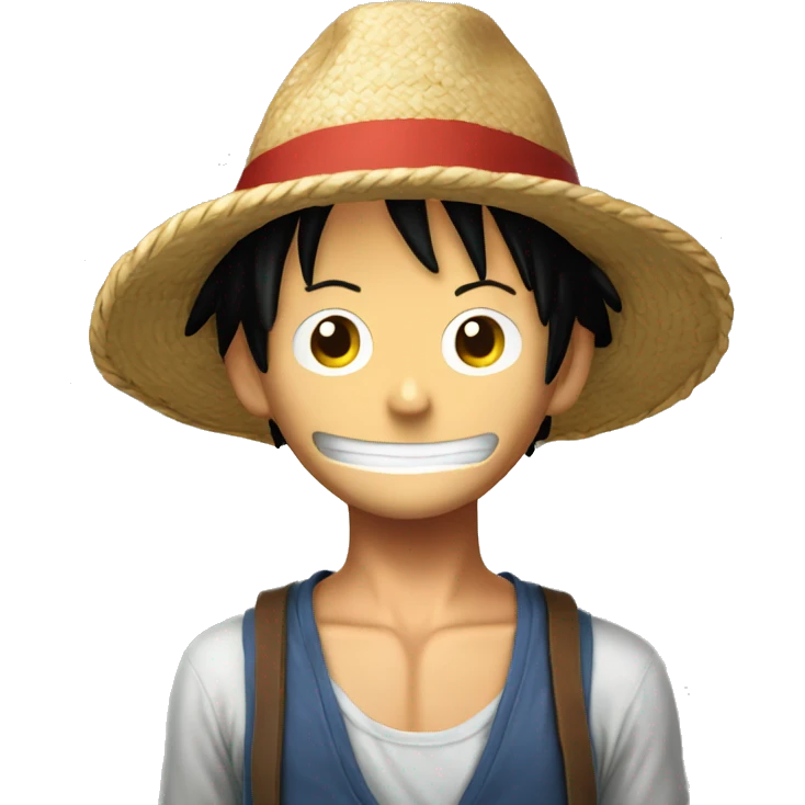 crea un emoji de luffy con sombrero de paja emoji