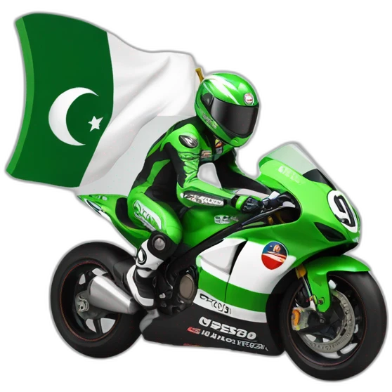 supersport motorcycle guy helmet holding pakistan flag racing motogp emoji