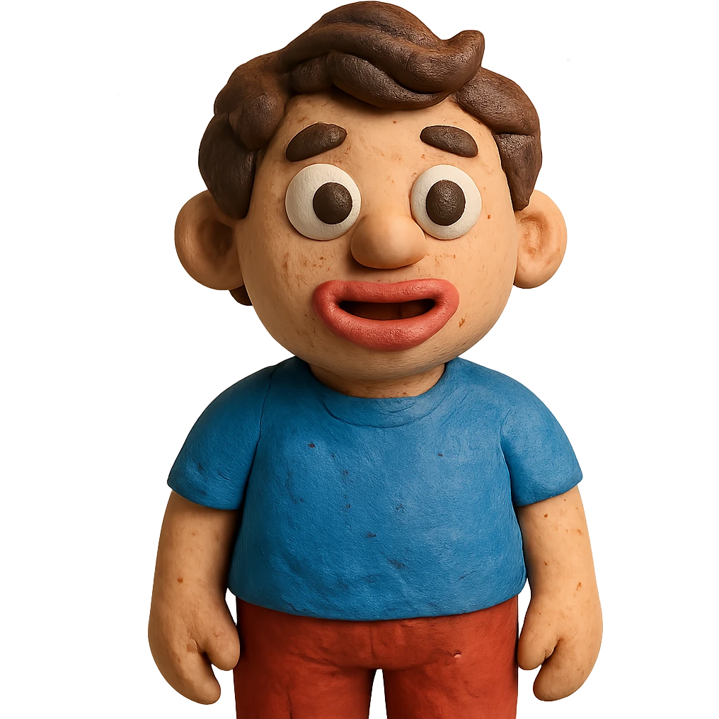 character with dark brown wavy hair, big brown eyes, small nose, big pink mouth, medium weight, medium height emoji