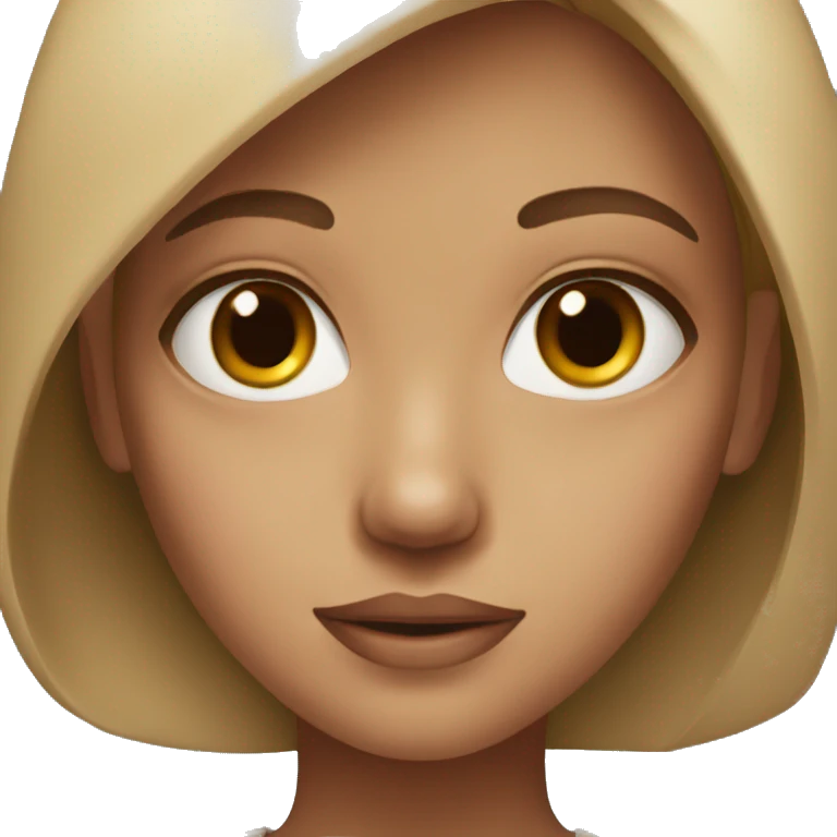realistic girl with light brown eyes  emoji