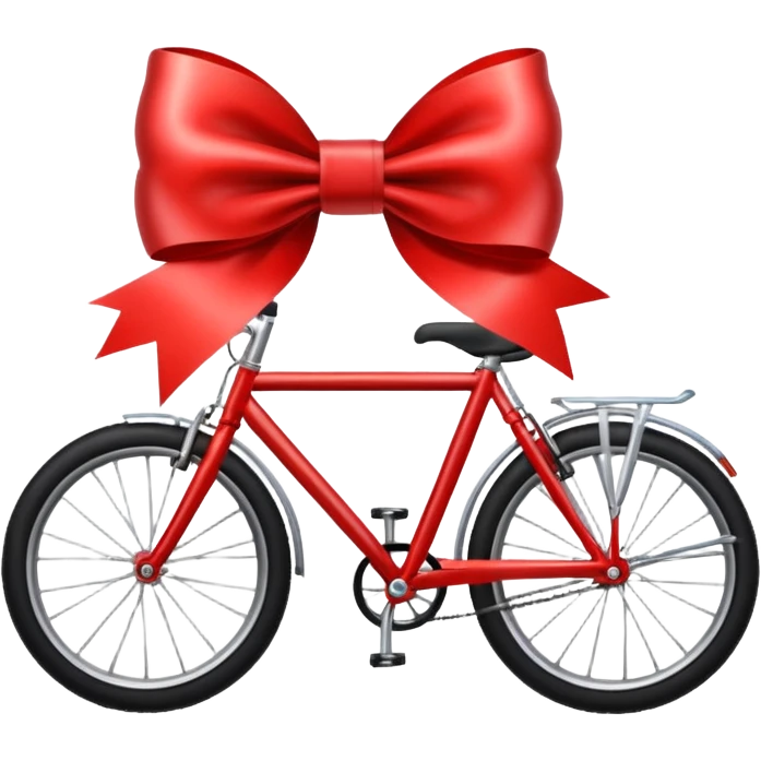 Bike with big christmas bow on it emoji