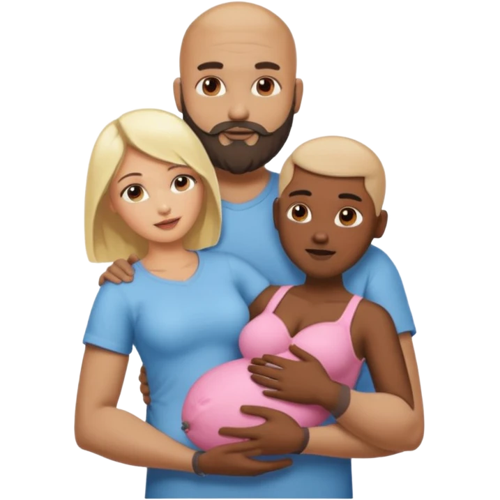 Naked, Indian, bald man with a beard holding breast of naked blonde fit woman emoji