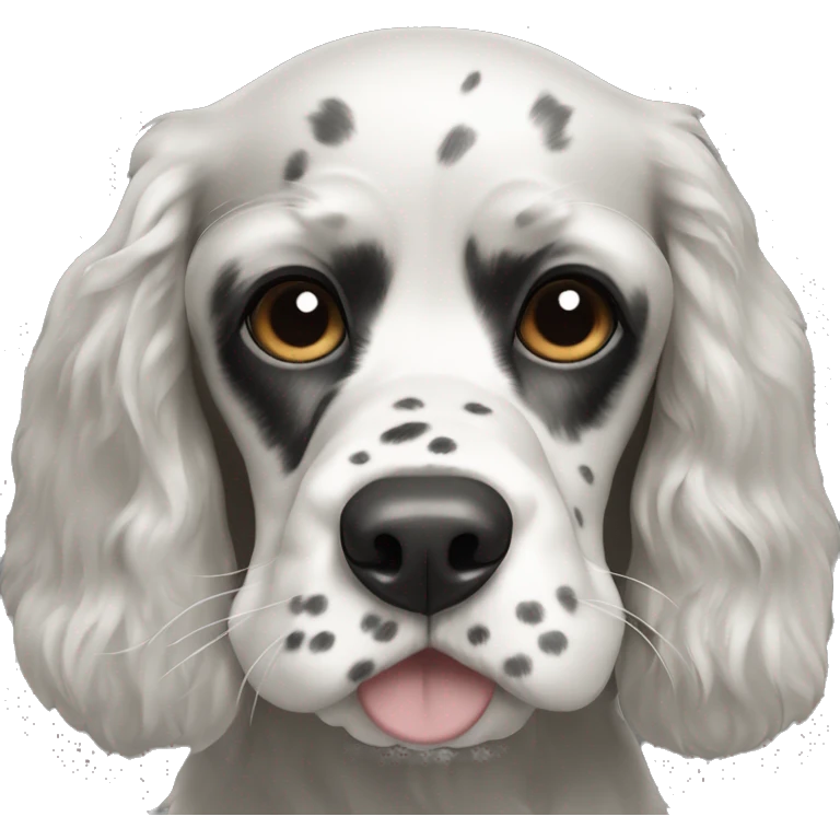 black and white cocker spaniel with nose spots emoji