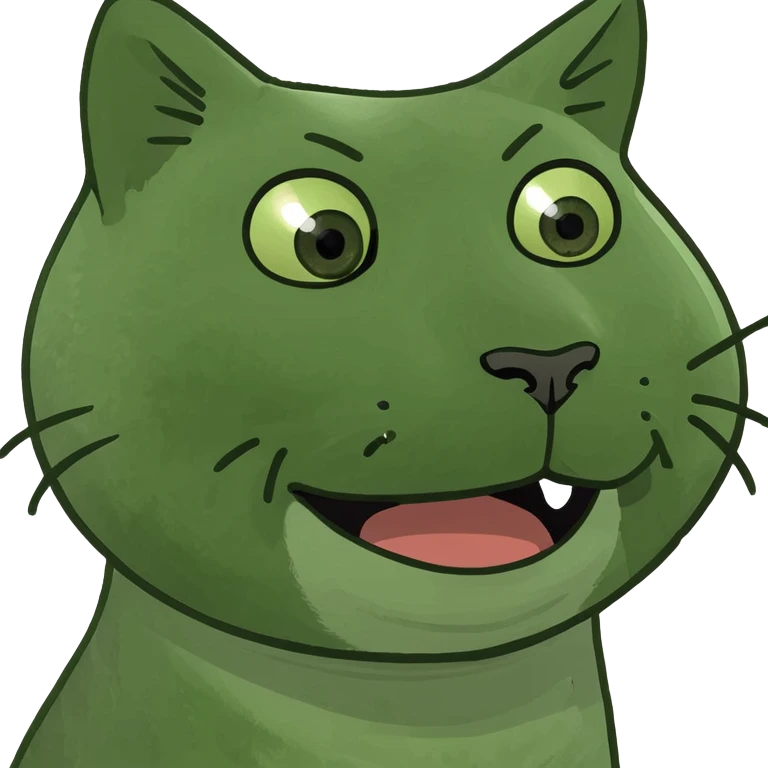 cat making a funny face meme style emoji