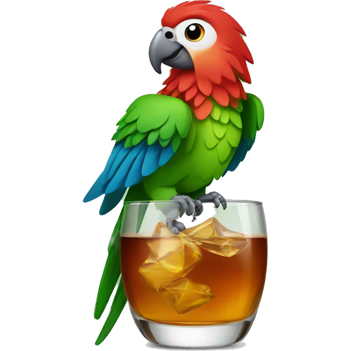 parrot with bourbon emoji