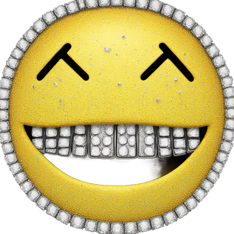 Smiley face with diamond grill emoji