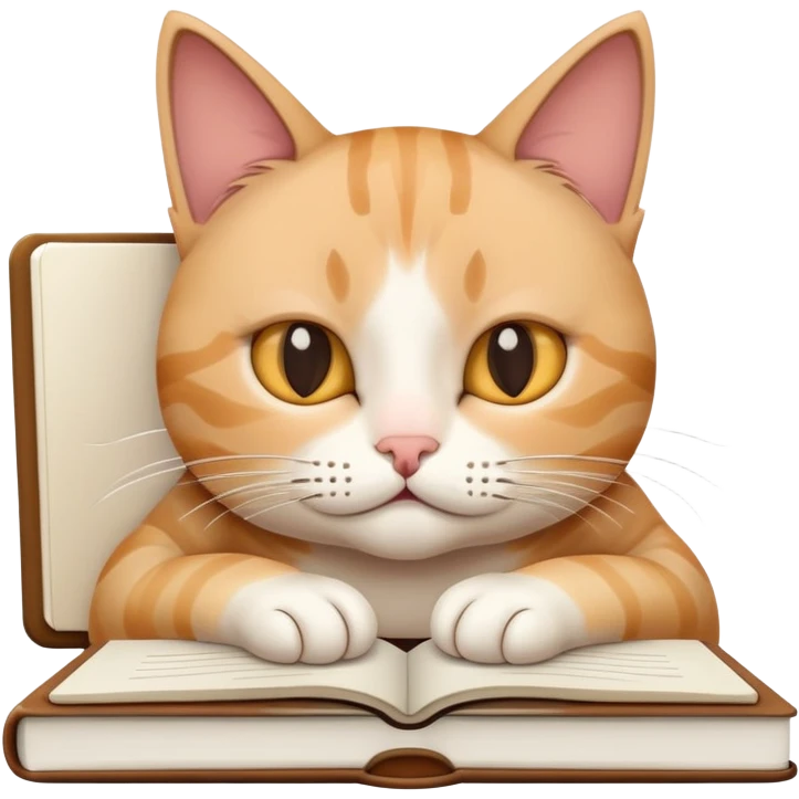Cat with notebook tired emoji