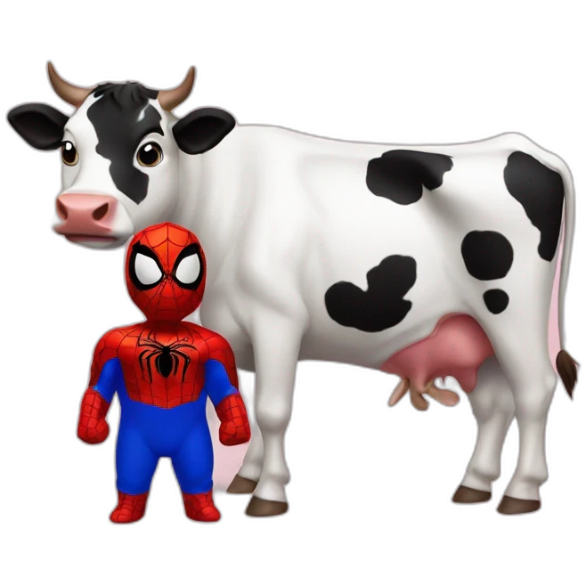 A cow and Spider-Man emoji